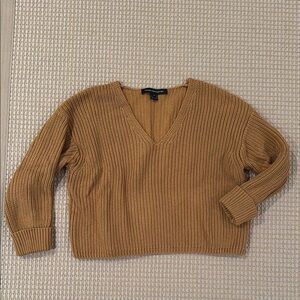 French connection camel knit chunky sweater size xs